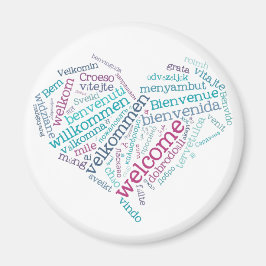 Willkommensherz (viele Sprachen) Magnet