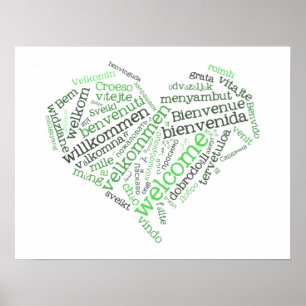 Willkommensherz (viele Sprachen) Poster