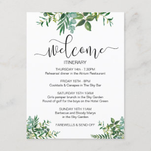 Willkommensillustration für Hochzeitswochenende mi Begleitkarte