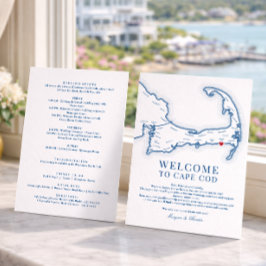 Willkommenskarte für Wychmere Beach Club Hochzeits Dankeskarte