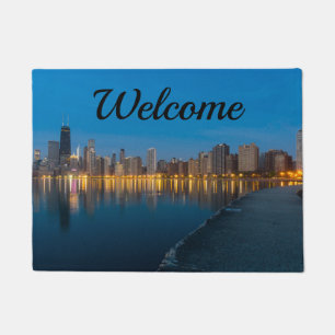Willkommensmatte mit Blick auf die Stadt Chicago Fußmatte