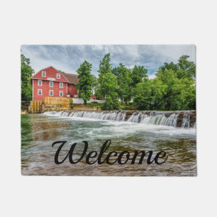 Willkommensmatte War Eagle Mill und Wasserfall Fußmatte