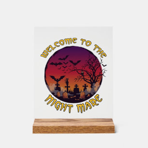 Willkommensnacht Stute Halloween Roter Mond Friedh Acrylschild