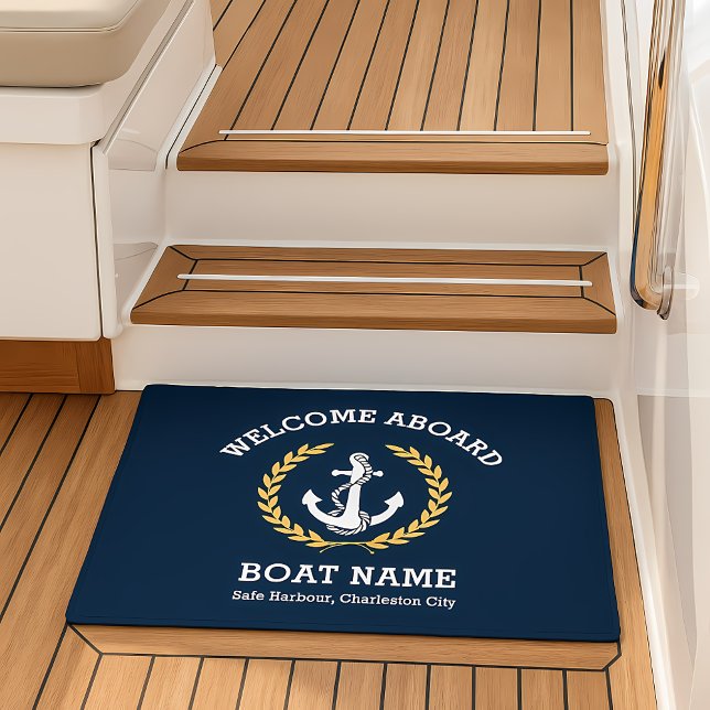 Willkommensschiff des benutzerdefinierten nautisch fußmatte (Custom Nautical Anchor Welcome Aboard Boat Doormat)