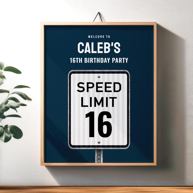 Willkommensschild 16. Geburtstag Geschwindigkeitsb Poster (Von Creator hochgeladen)