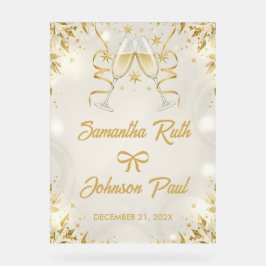 Willkommensschild aus Acryl für Hochzeiten in Gold Acrylschild
