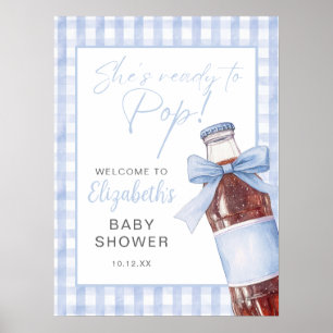 Willkommensschild Baby-Party mit Sodaflasche und b Poster