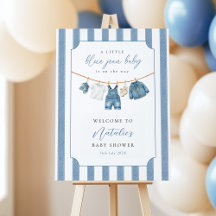 Willkommensschild "Blue Jean Baby" zur Babyparty