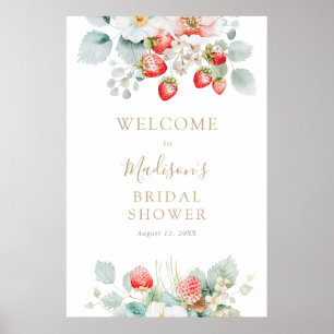 Willkommensschild Erdbeerhochzeitsdusche Poster