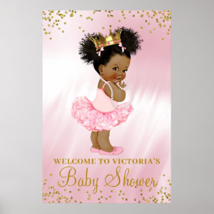 Willkommensschild für Baby-Shower einer afroamerik Poster