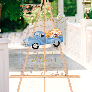 Willkommensschild für Baby Shower im Herbst mit Kü Acrylschild