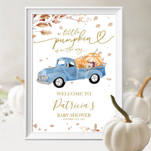 Willkommensschild für Baby Shower im Herbst mit Kü Poster