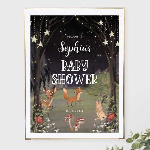 Willkommensschild für Baby Shower im verzauberten Poster
