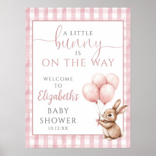 Willkommensschild für Baby Shower Little Bunny Pin Poster