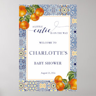 Willkommensschild für Baby Shower 'Little Cutie' Poster