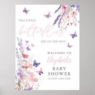 Willkommensschild für Baby Shower mit zwei kleinen Poster