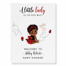 Willkommensschild für Baby Shower - Schwarzes Mädc