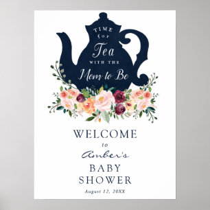 Willkommensschild für Baby Shower Tea Time Poster