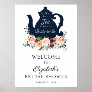 Willkommensschild für Brautparty 'Time for Tea' Poster