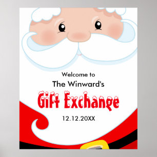 Willkommensschild für den Weihnachtsmann-Geschenka Poster