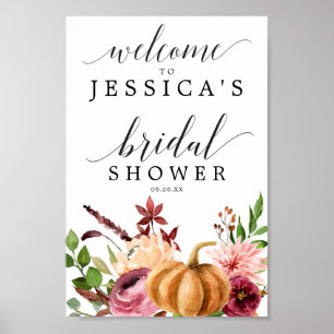 Willkommensschild für die Herbst-Hochzeitsdusche A Poster