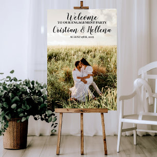 Willkommensschild für die Verlobungsfeier mit Foto Poster