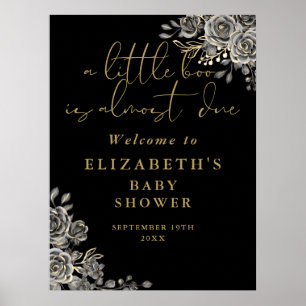 Willkommensschild für Gothic-Baby-Party Little Boo Poster