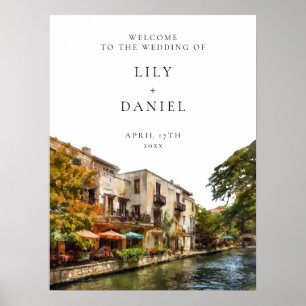Willkommensschild für Hochzeit in San Antonio Poster
