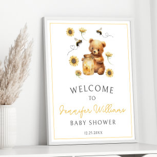 Willkommensschild für Honigmama zur Baby Shower mi Poster