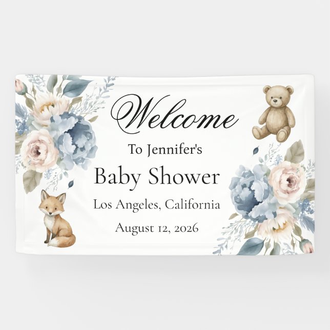Willkommensschild für Wald-Babyparty Banner (Horizontal)