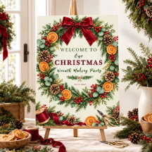 Willkommensschild für Weihnachtskranz-Workshop