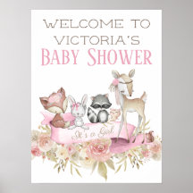Willkommensschild für Woodland-Baby-Party