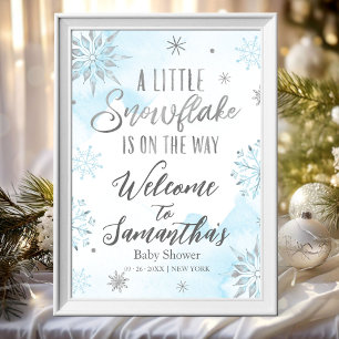 Willkommensschild 'Kleiner Schneeflocken-Junge' zu Poster