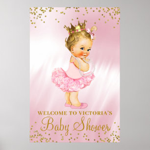 Willkommensschild Prinzessin Tutu Baby Shower Blon Poster