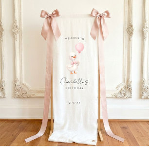 Willkommensschild rosa alberne Gans Baby Shower Banner