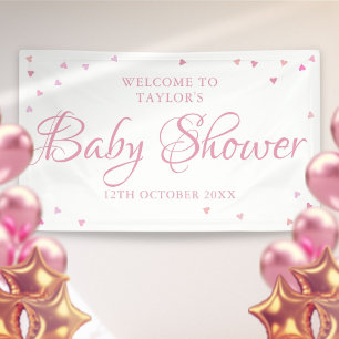 Willkommensschild rosa Liebesherzen Baby Mädchen S Banner