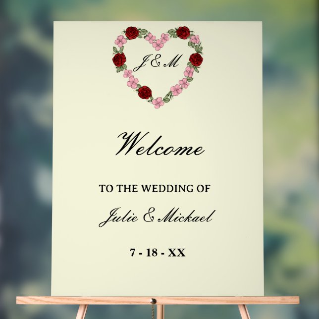 Willkommensschild rustikale Hochzeit Acrylschild (Neutral)