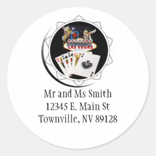 Willkommensschild schwarzer Pokerchip Runder Aufkleber