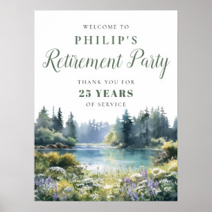 Willkommensschild Waldsee Ruhestandsparty Poster