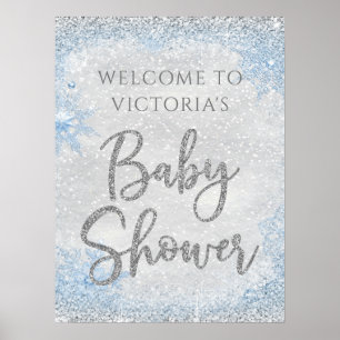 Willkommensschild Winter Wonderland Baby Shower Poster