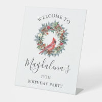 Willkommensschild zum 25. Geburtstag Roter Kardina