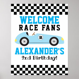Willkommensschild zum 2. Geburtstag der Blue Racec Poster