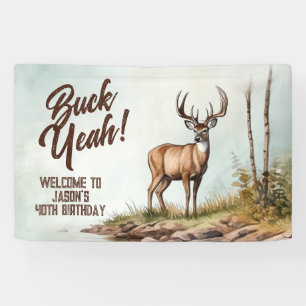 Willkommensschild zum 40. Geburtstag Deer Hunting  Banner