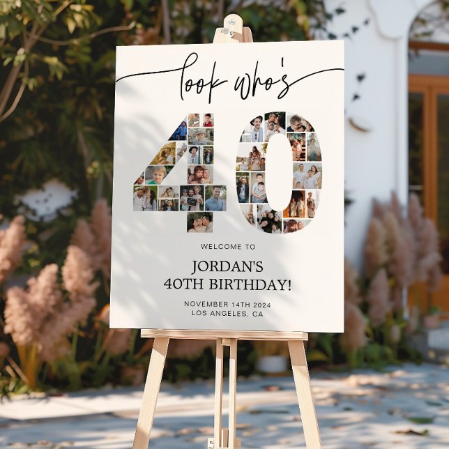 Willkommensschild zum 40. Geburtstag Foto-Collage Poster (Von Creator hochgeladen)