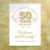 Willkommensschild zum 50. Hochzeitstag 'In Ewigkei