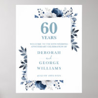 Willkommensschild zum 60. Hochzeitstag Diamond