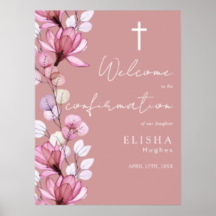 Willkommensschild zur Konfirmation in Dusty Rose P Poster