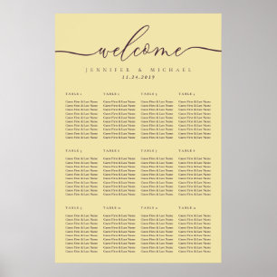 Willkommenssitzordnung für die Hochzeit mit Midnig Poster