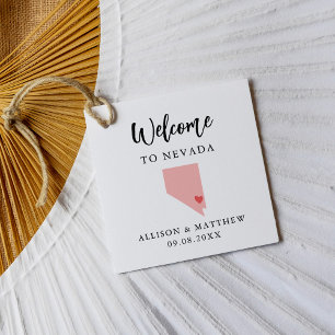 Willkommenstasche für Hochzeiten in Nevada in beli Geschenkanhänger