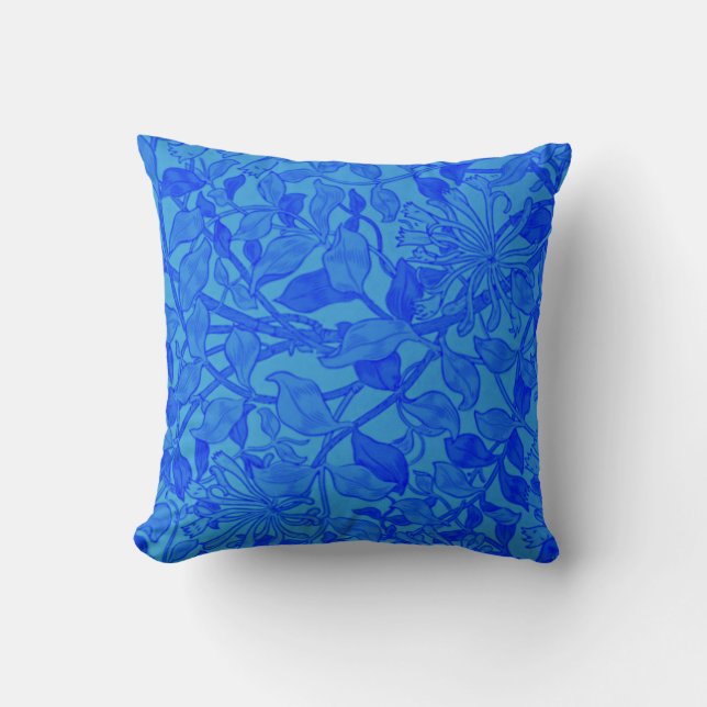 Willliam Morris - Honeysuckle in Blue Poster Kissen (Vorderseite)